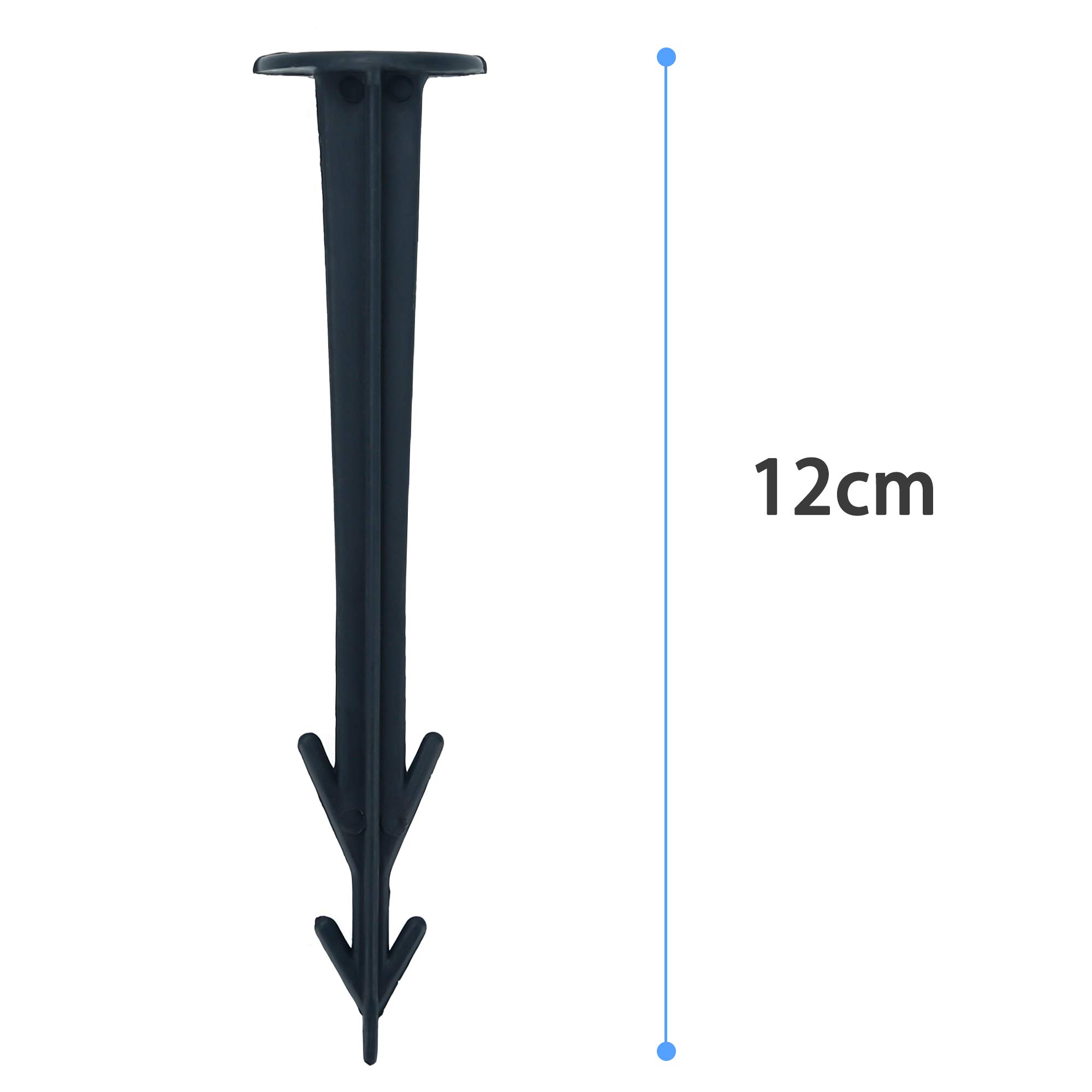 Intirilife Erdanker Kunststoff Schwarz 12 cm 100 Stück Vlies
