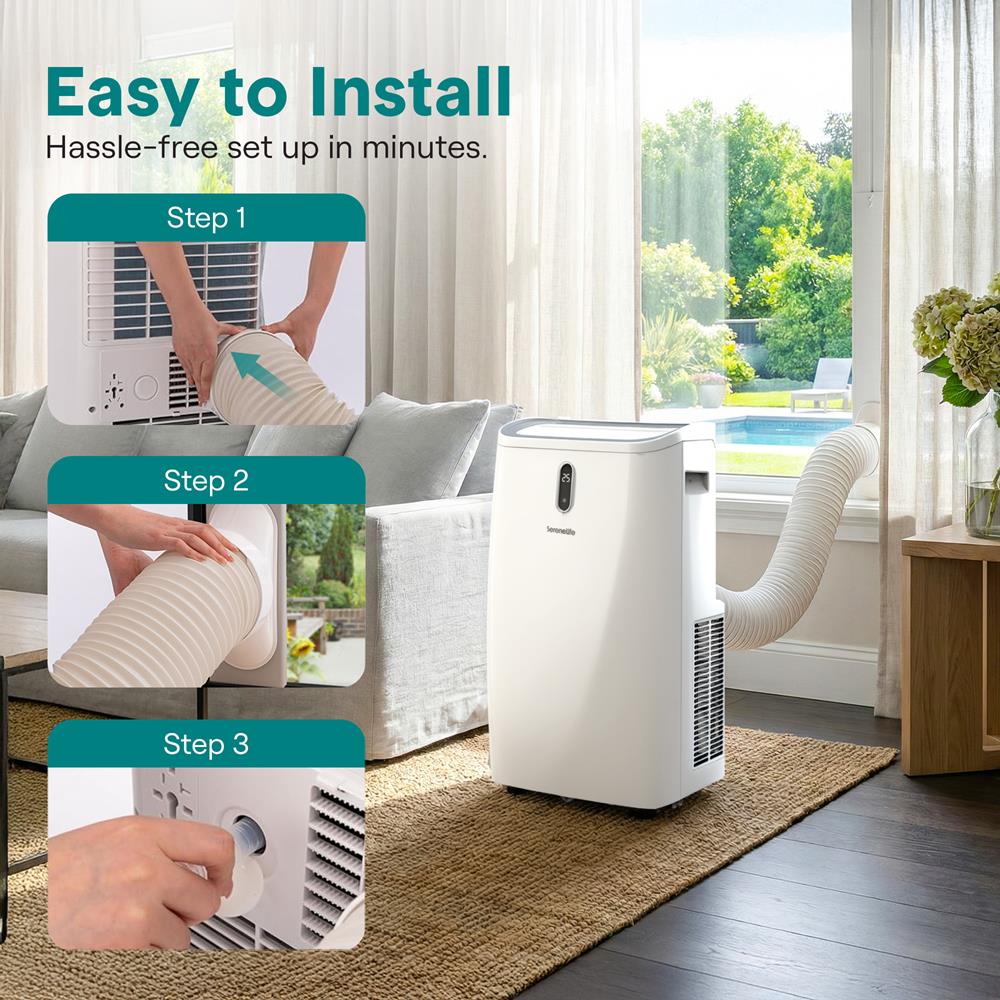 Serenelife Portable AC Mobile Klimaanlage 14000 BTU Weiß