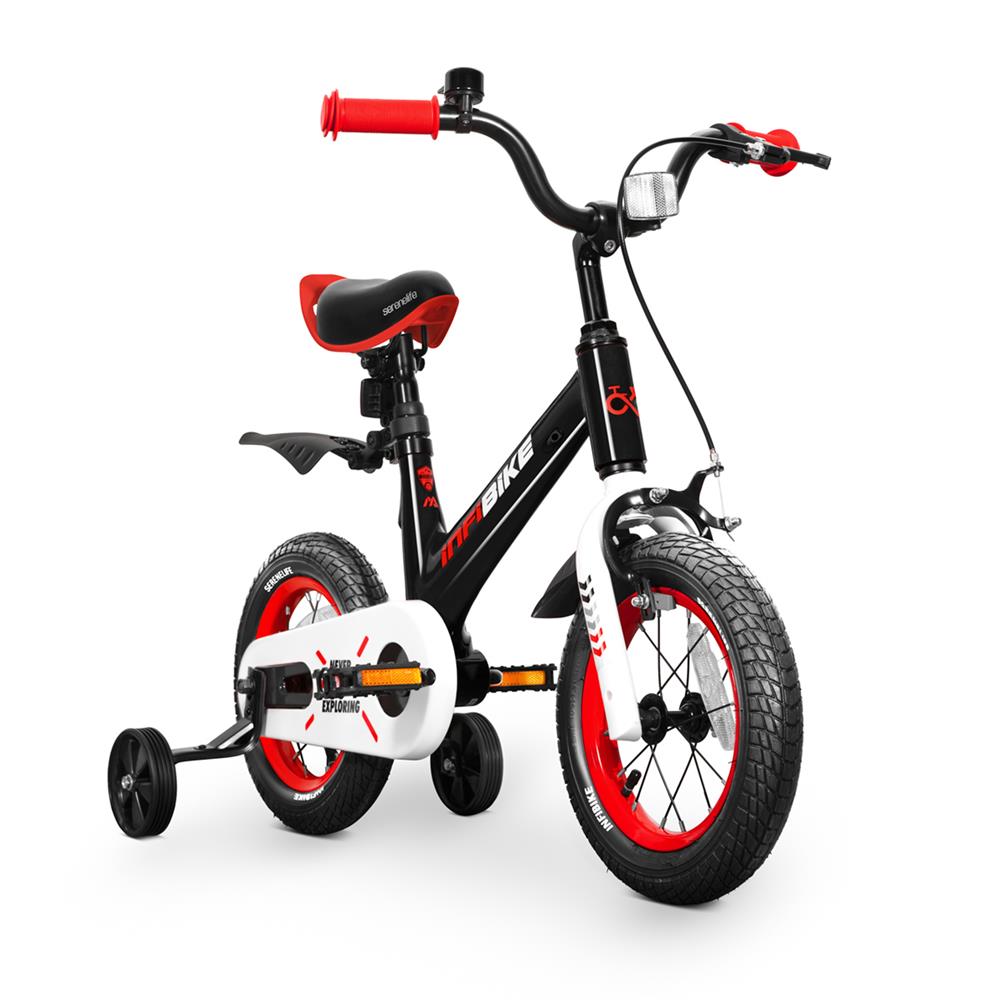 Serenelife Bicycle Kinderfahrrad 12 Zoll Schwarz Stützräder Dualbremse