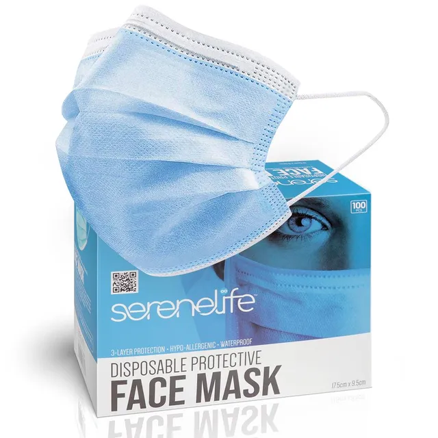 Serenelife Health 100 Einwegmasken 3-lagig atmungsaktiv