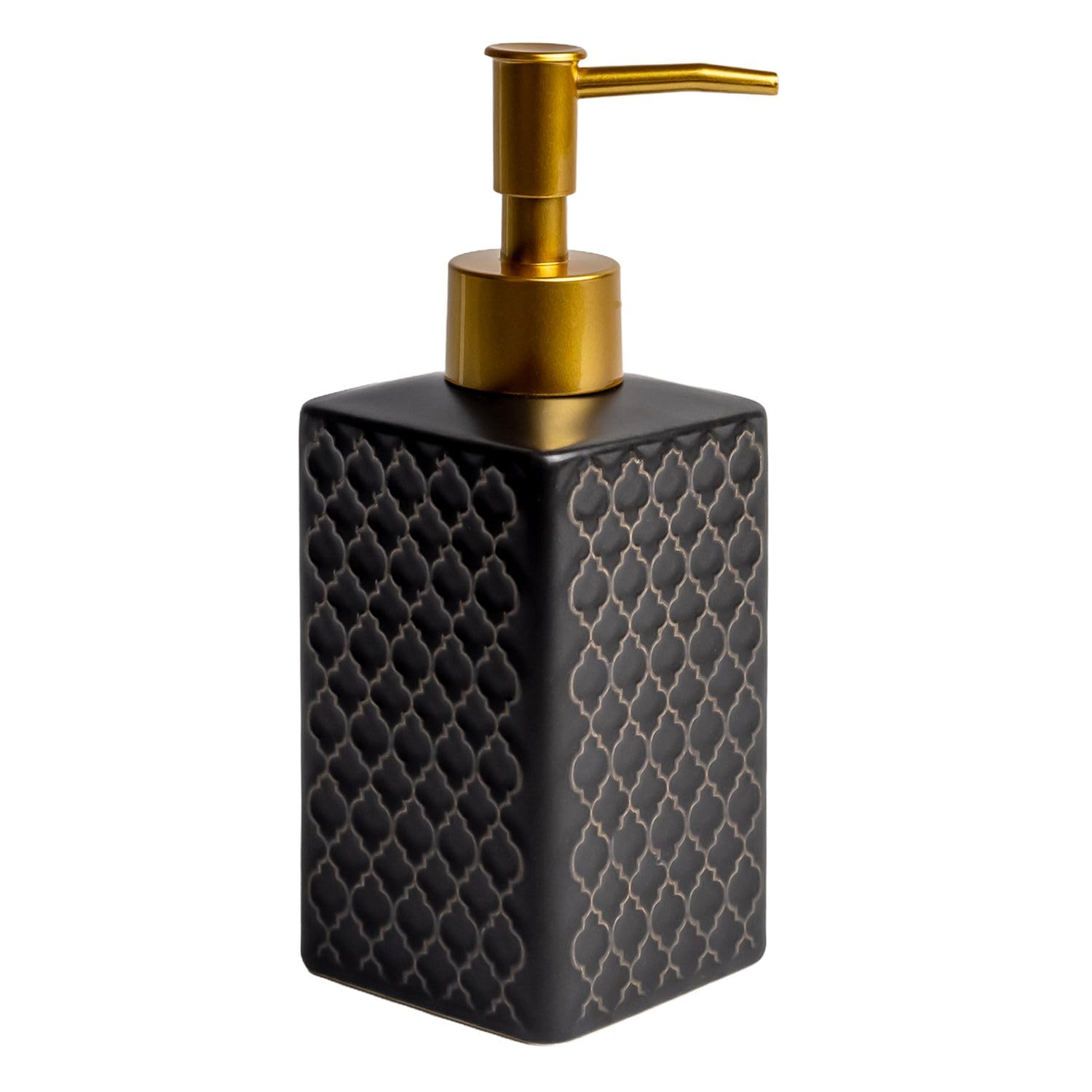 Intirilife Seifenspender Keramik Schwarz 290 ml Orientalisch