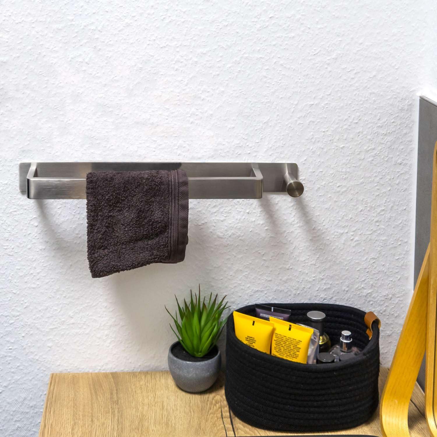 Intirilife Handtuchhalter Ohne Bohren Silber 41,5 cm Edelstahl