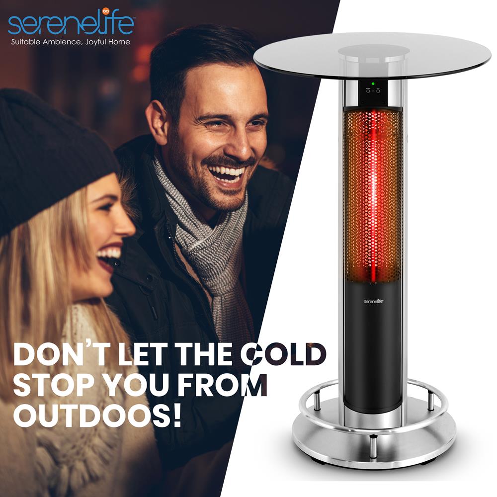 Serenelife Heater Infrarot Terrassenheizer 1500W Schwarz