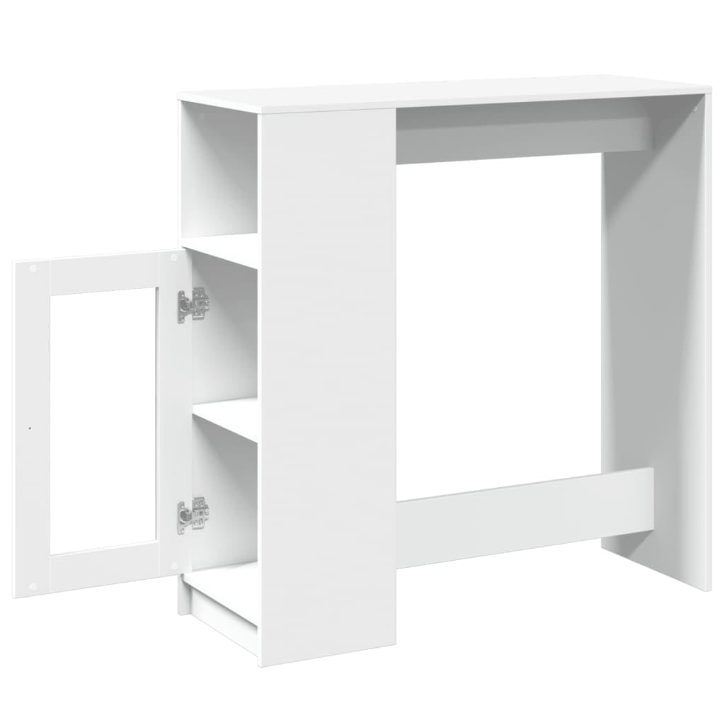 vidaXL Bartisch Weiß 101x40x103,5 cm Holzwerkstoff mit Regal