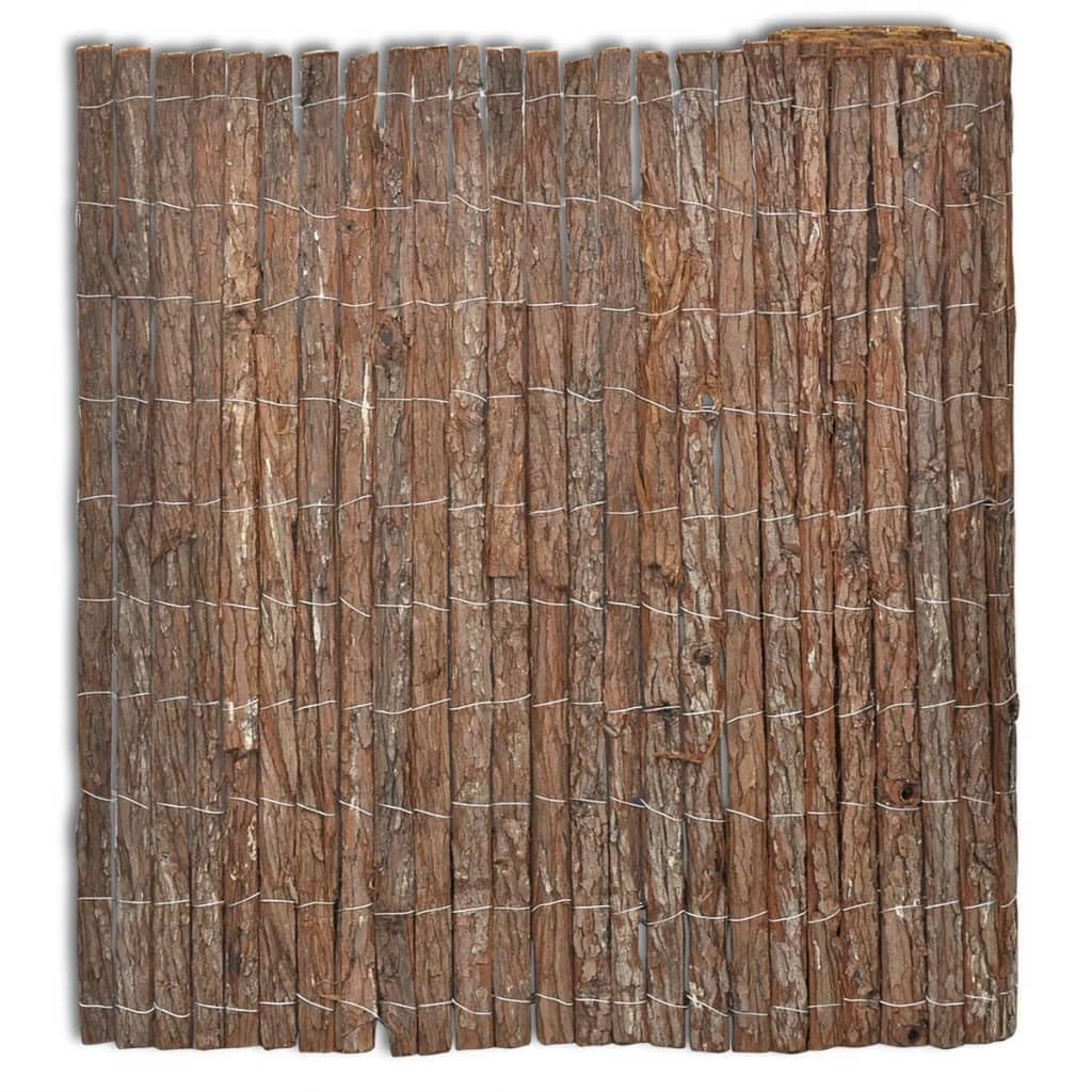 vidaXL Heim & Garten Rindenzaun 400x100 cm Natur