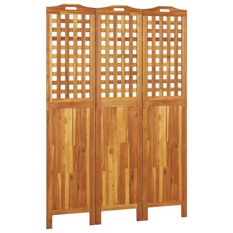 vidaXL Paravent 121,5x180 cm Akazie Raumteiler 3-tlg. Holz