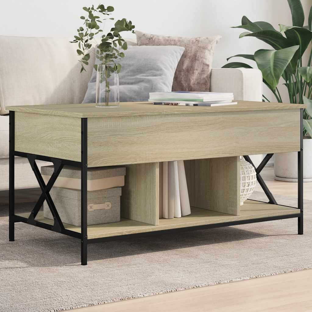 vidaXL Möbel Couchtisch Braun 100x55x50 cm höhenverstellbar