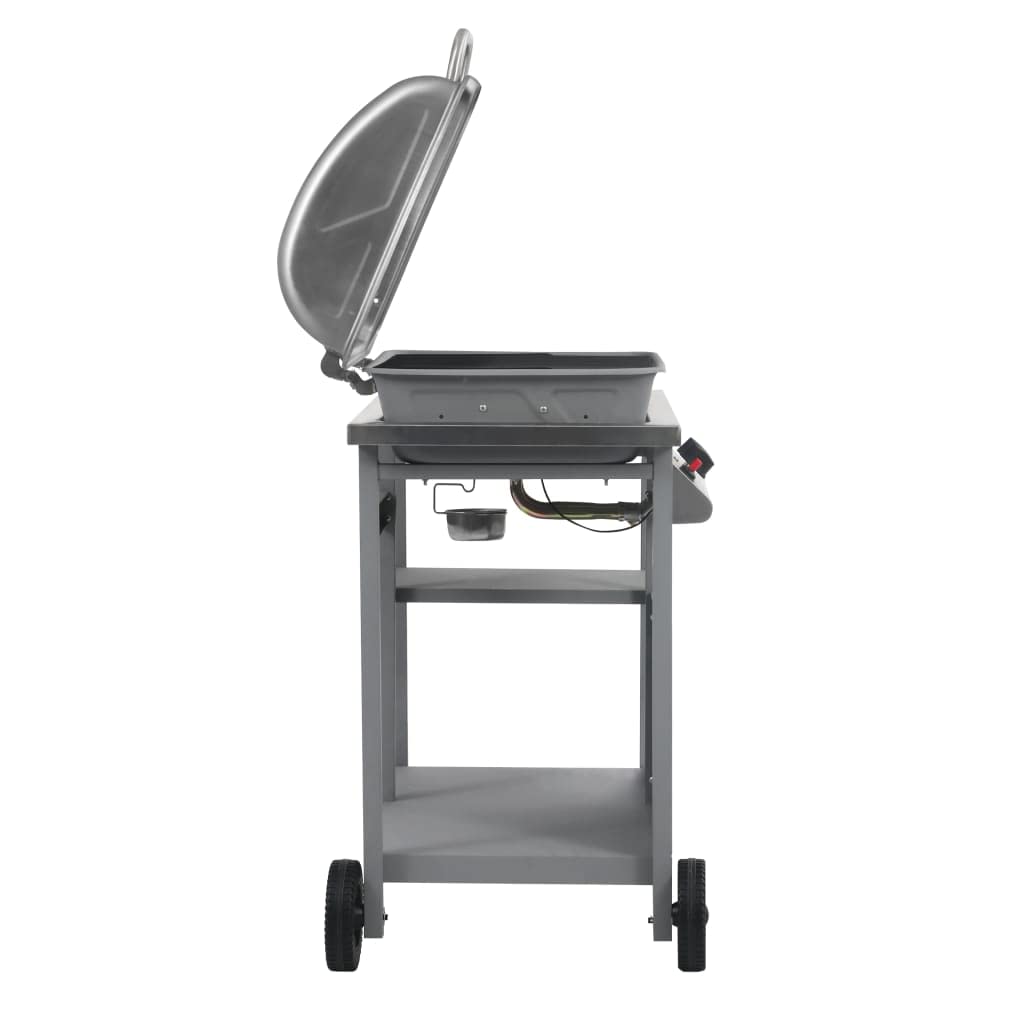 vidaXL Heim & Garten Gasgrill Edelstahl Silbern Beistelltisch