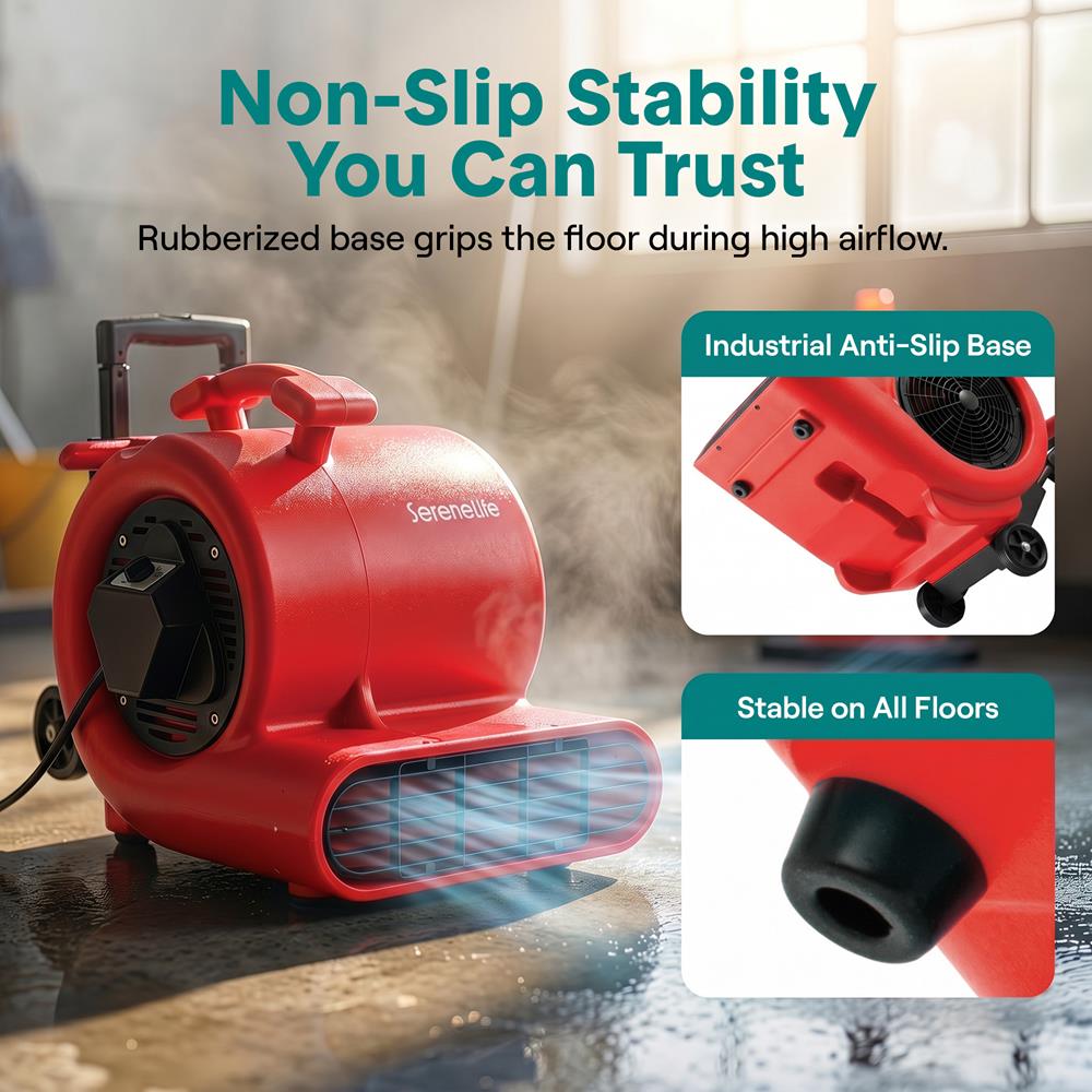 Serenelife Portable AC Air Mover Gebläse Rot 4000 CFM