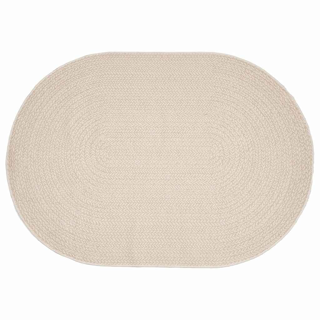 vidaXL ZIZUR Teppich Creme 140x200 cm Polypropylen