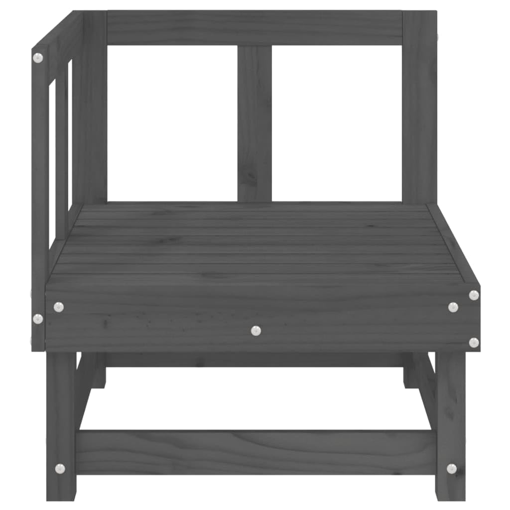 vidaXL Heim & Garten Garten-Ecksofa Grau Kiefernholz