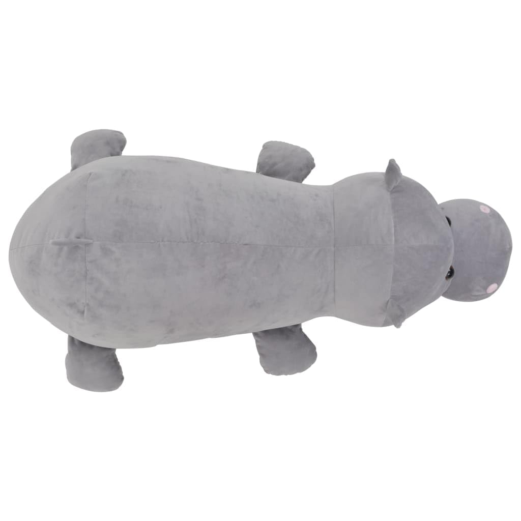 vidaXL Hippo Kuscheltier Plüsch Grau 100x30cm Kinder