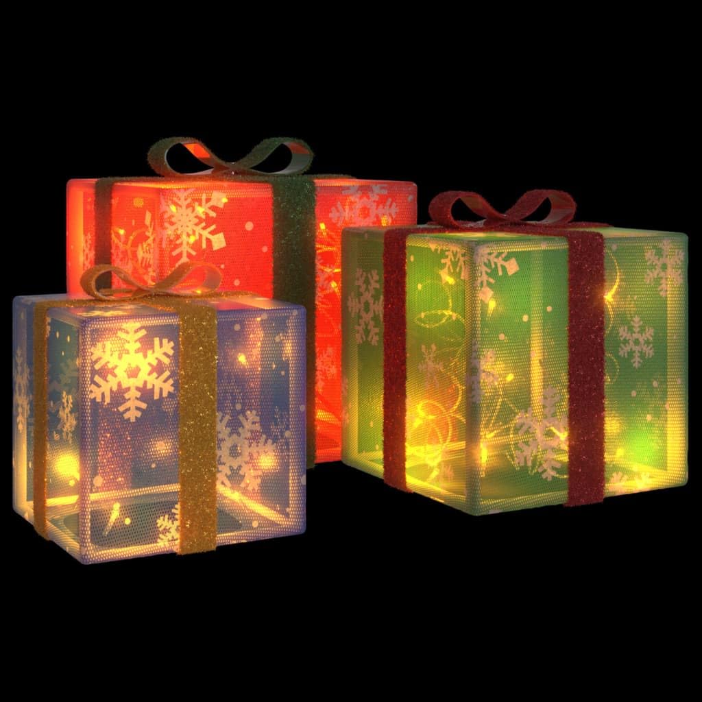 vidaXL Heim & Garten Geschenkboxen 3 Stk. LED Warmweiß
