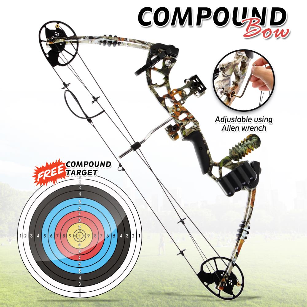 SereneLife Compoundbogen Set 30-70lbs 320fps braun