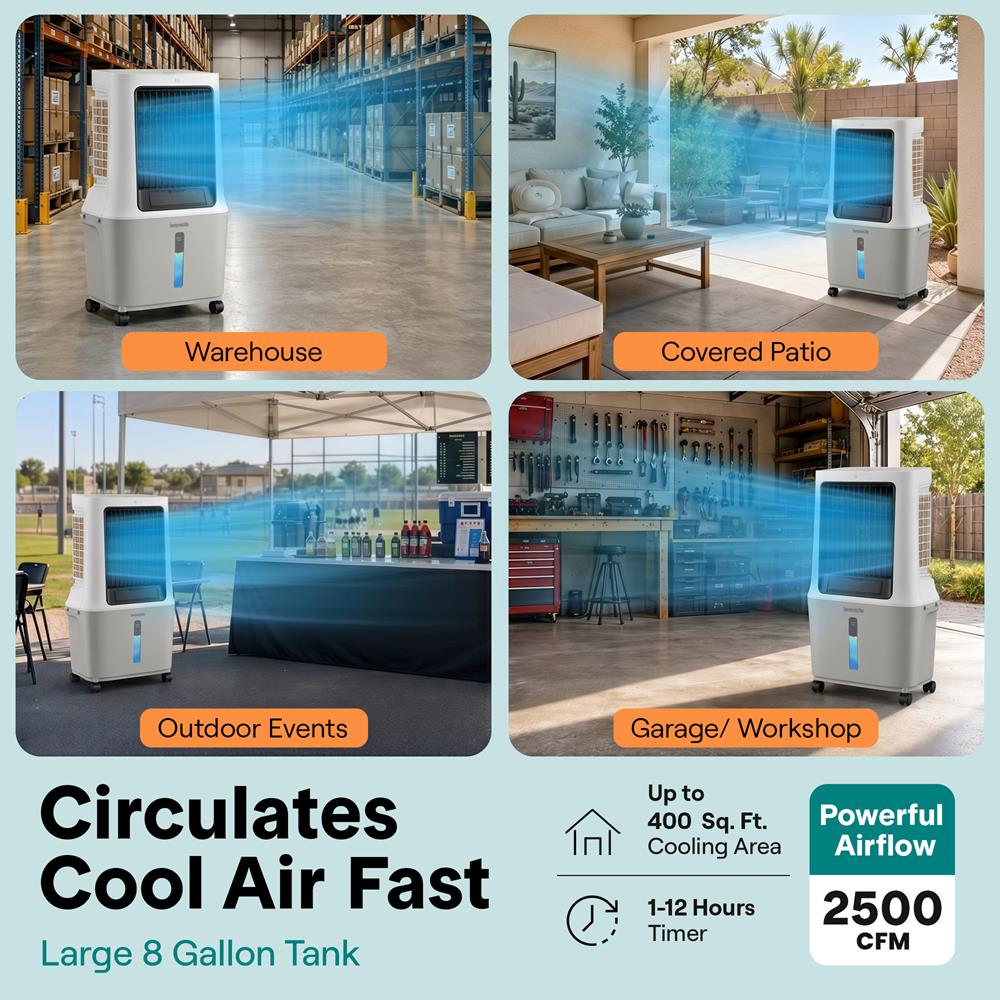 Serenelife Portable AC Luftkühler 30L WiFi 140W