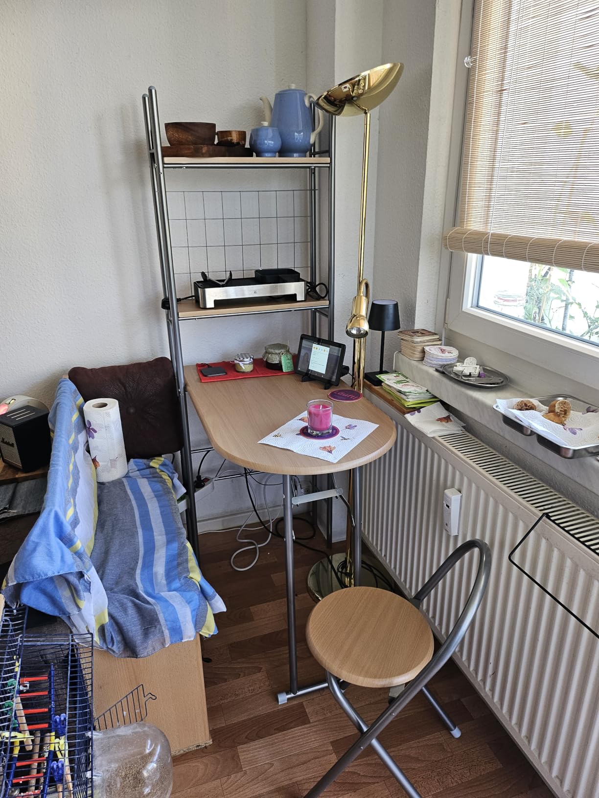 vidaXL Frühstückstisch klappbar mit 2 Stühlen Stahl