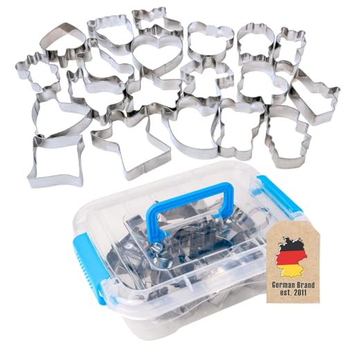 Intirilife Küche Ausstechformen 20er-Set Edelstahl Box