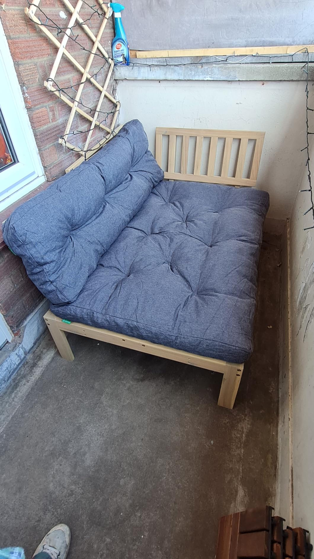 vidaXL Heim & Garten Ecksofa 133 cm Palettensofa Akazie Braun