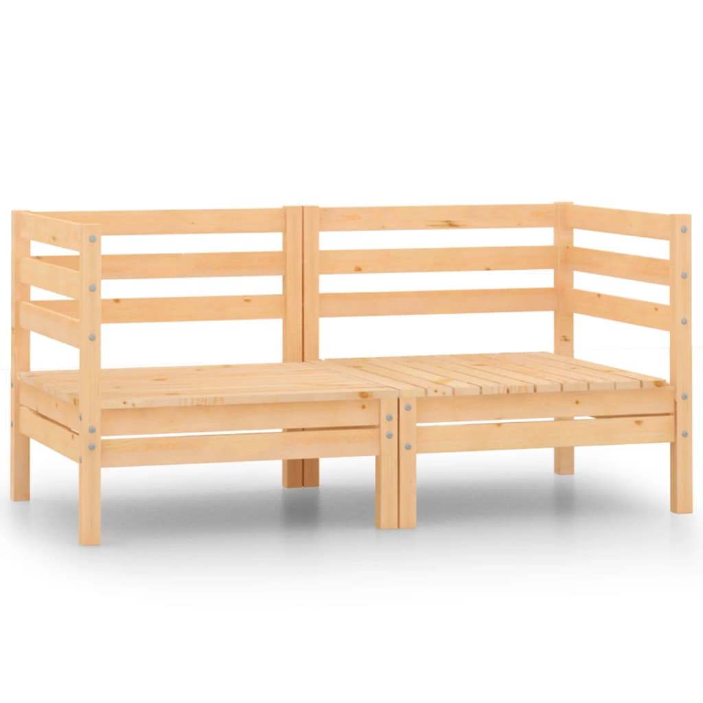 vidaXL Heim & Garten 2-Sitzer Gartensofa Braun Kiefer Massivholz