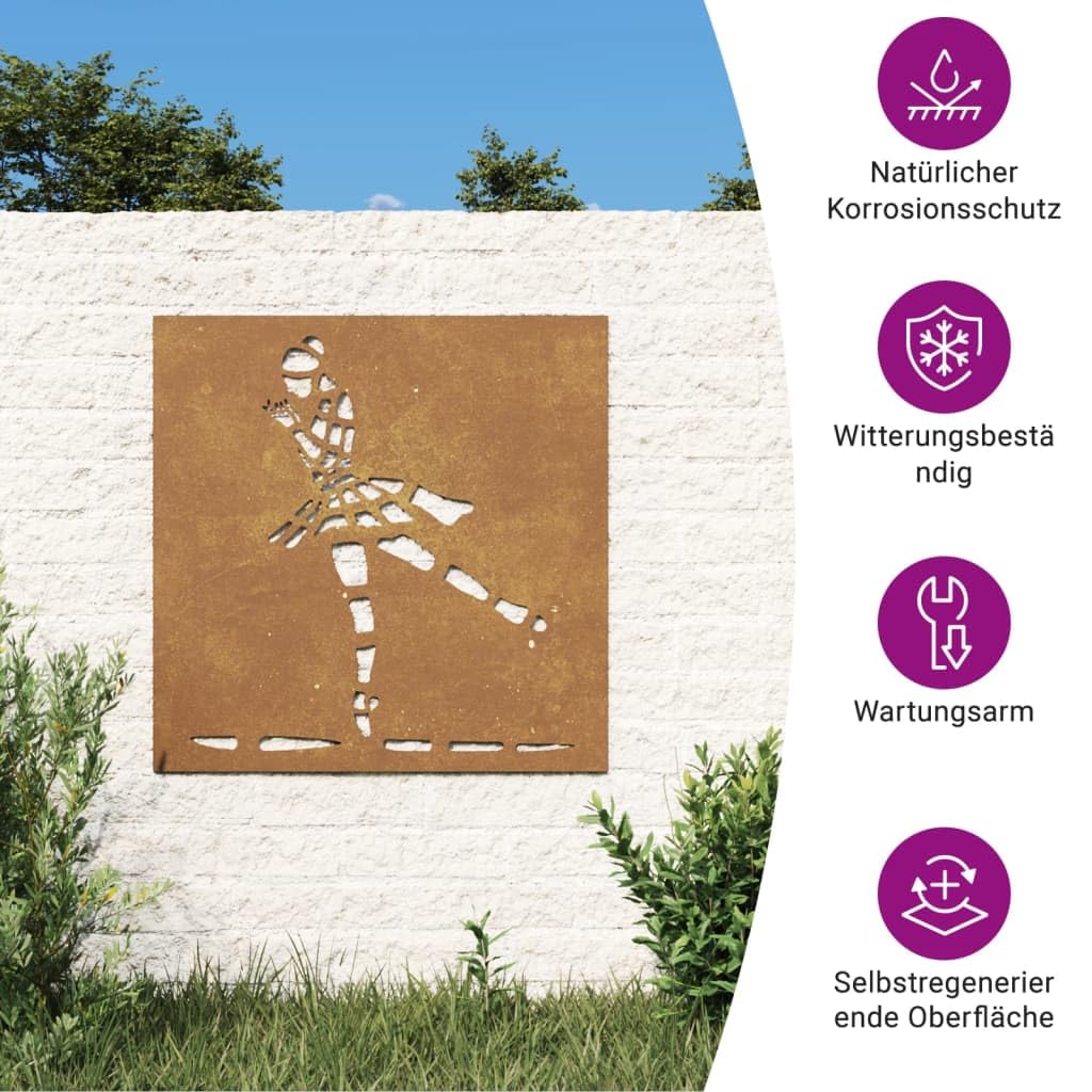 vidaXL Heim & Garten Wanddeko Balletttänzerin Cortenstahl 55x55 cm