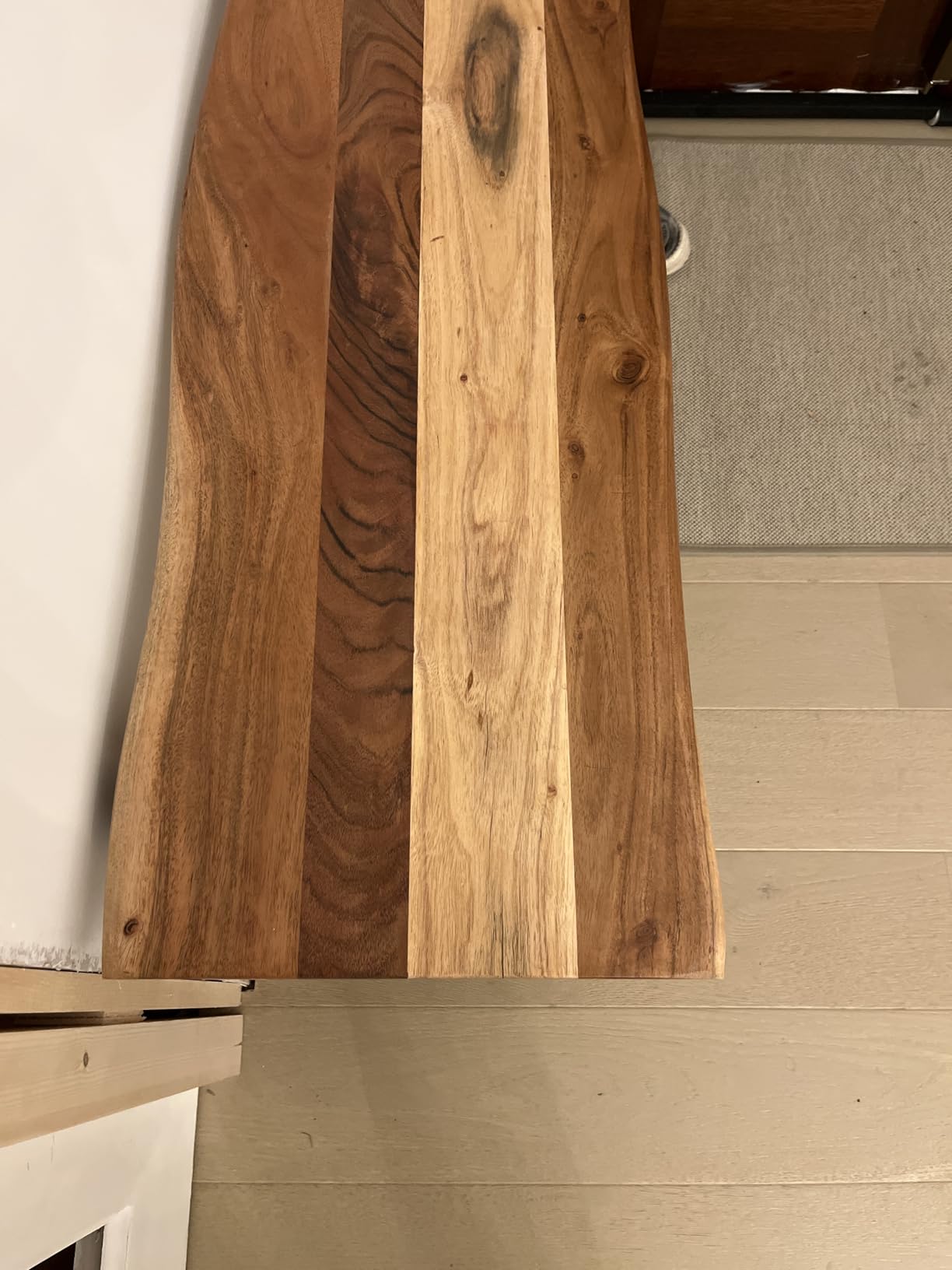 vidaXL Möbel Sitzbank Akazie 110 cm Naturkante Stahl
