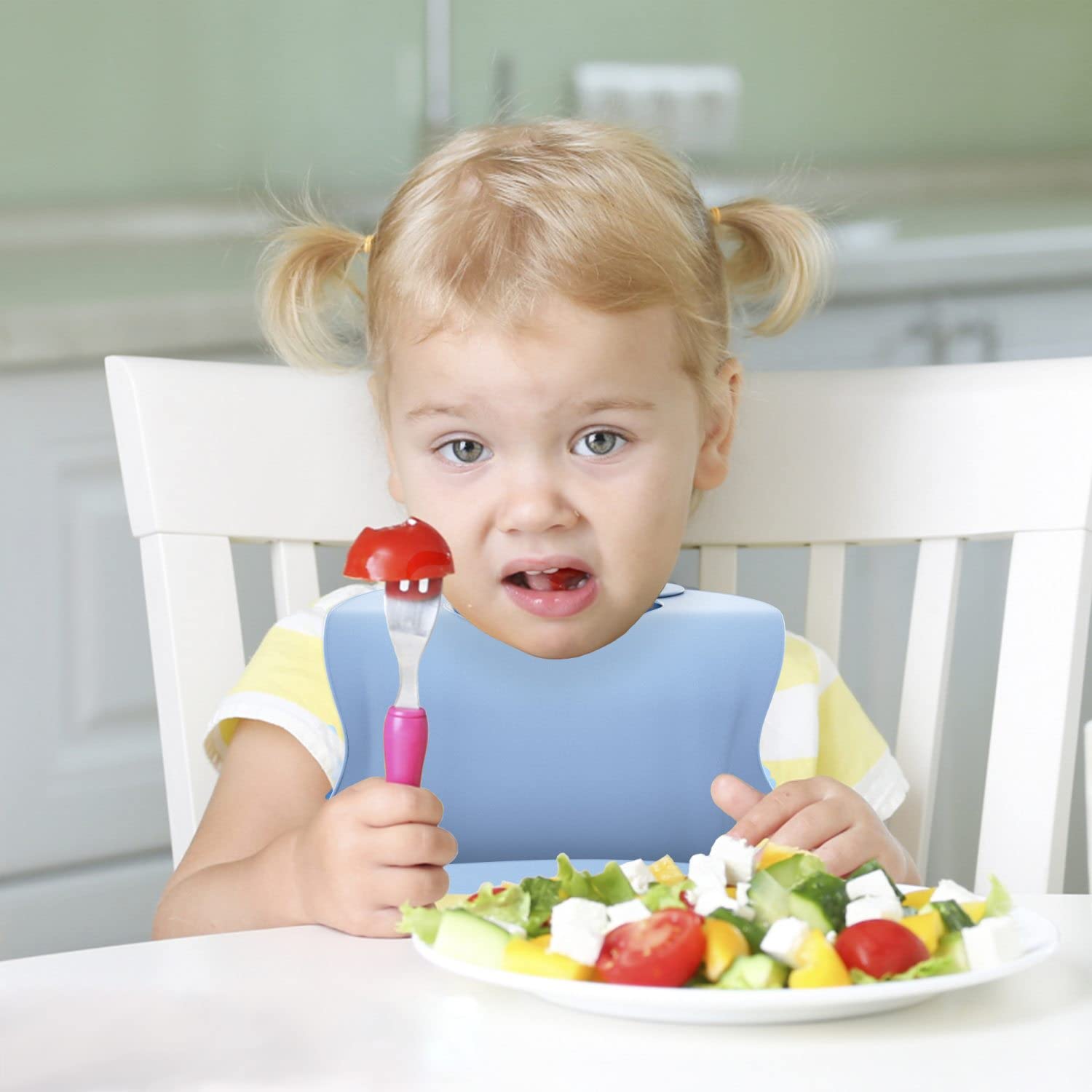 Intirilife Baby Lätzchen Blau Kinder Esslätzchen