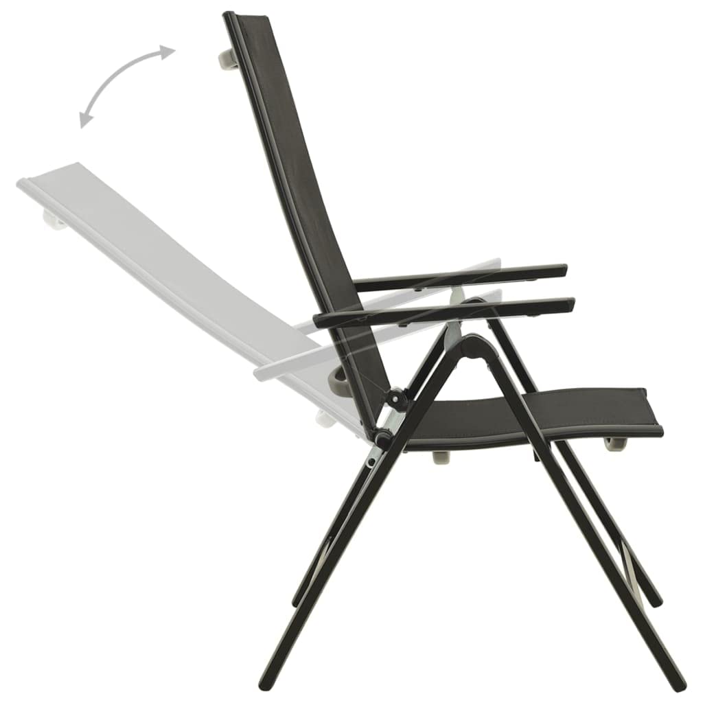 vidaXL Garten-Essgruppe 5-tlg Aluminium Anthrazit 4 Stühle