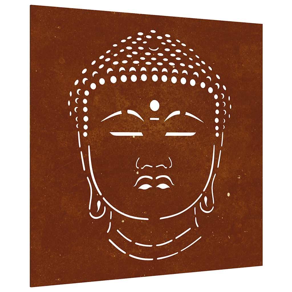 vidaXL Garten-Wanddeko 55x55cm Cortenstahl Buddha-Kopf Rost