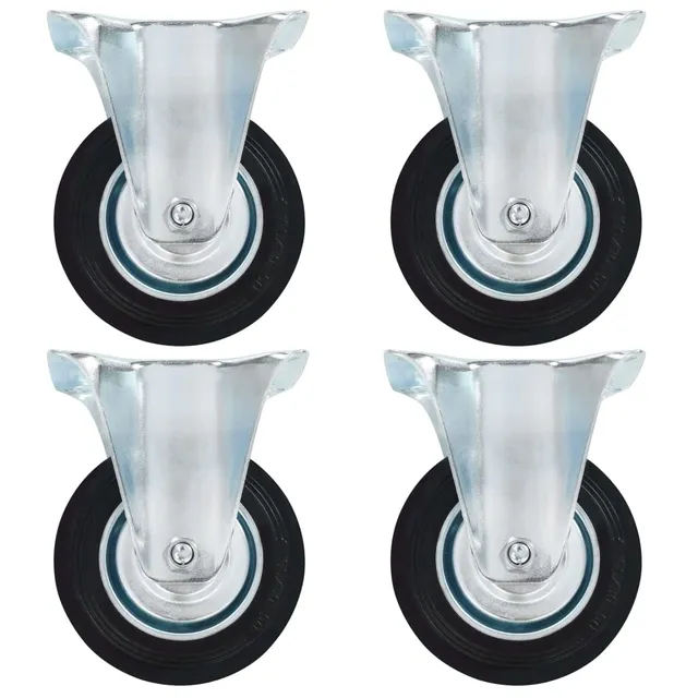 vidaXL Bockrollen 4 Stück Gummi 100mm Möbelrollen Set