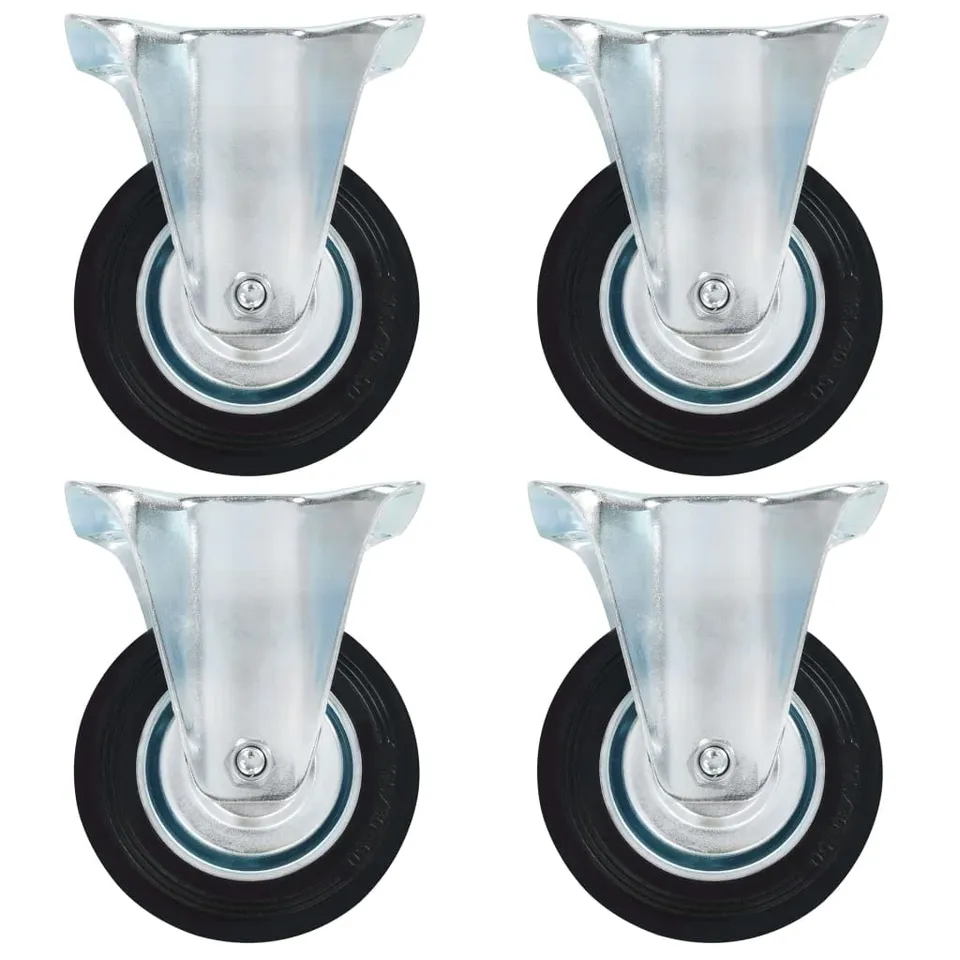 vidaXL Bockrollen 4 Stück Gummi 100mm Möbelrollen Set