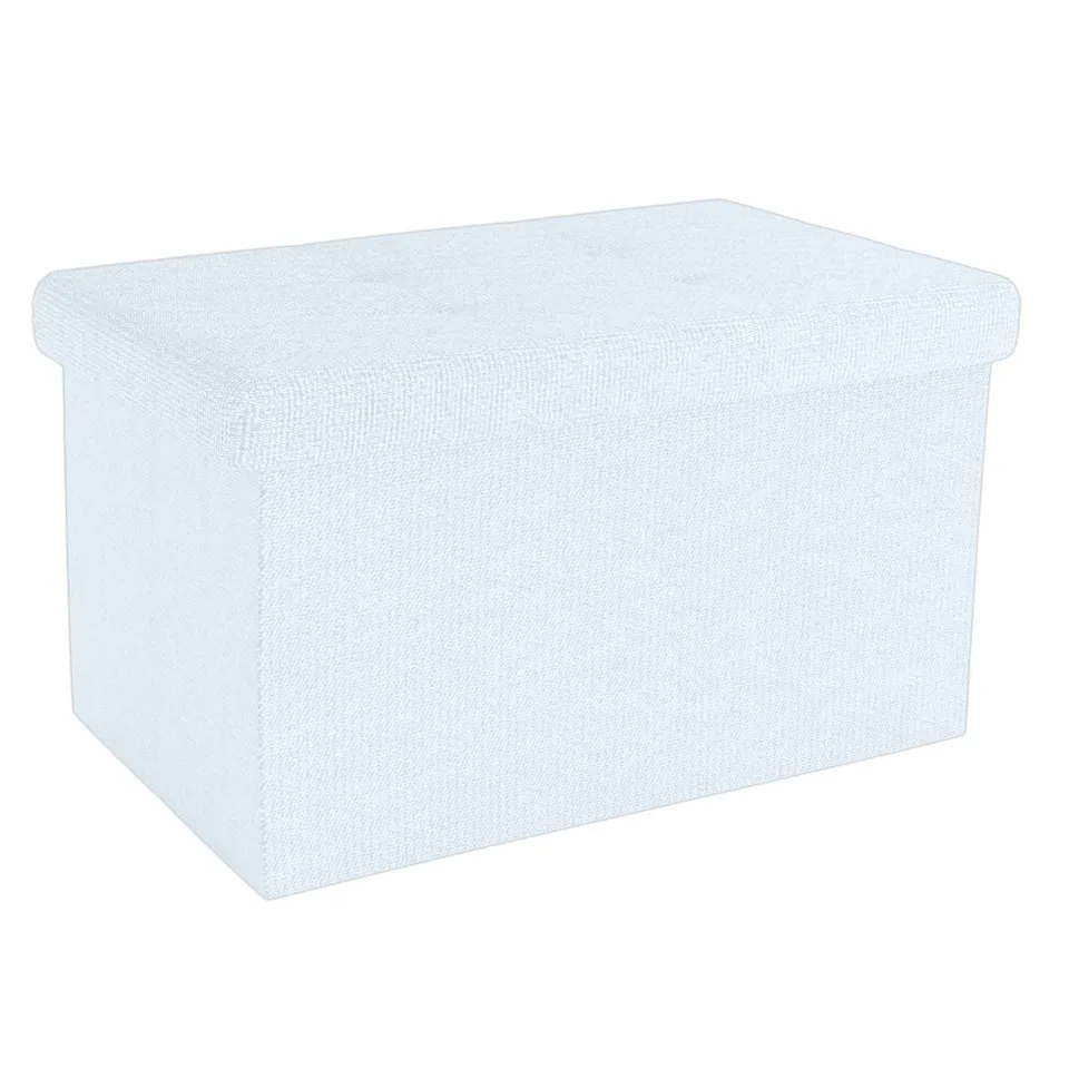 Intirilife Sitzbank 49x30x30 cm Weiß mit Stauraum faltbar