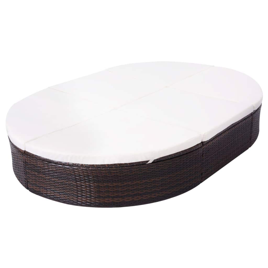 vidaXL Heim&Garten Loungebett Braun 200x140cm PE-Rattan
