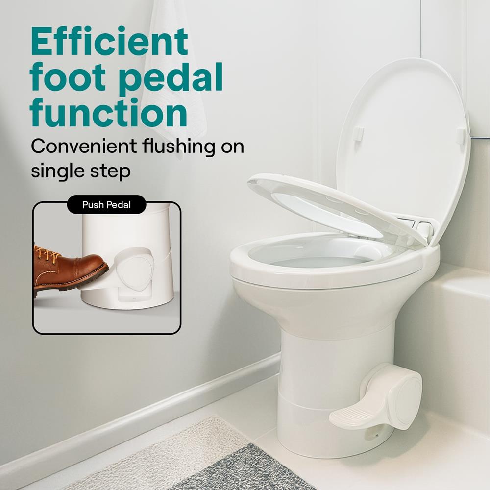 Serenelife Campingtoilette weiß HDPE kompakt Soft-Close