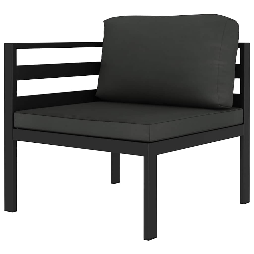 vidaXL Ecksofa Modul Aluminium Anthrazit mit Auflagen 1 Stk