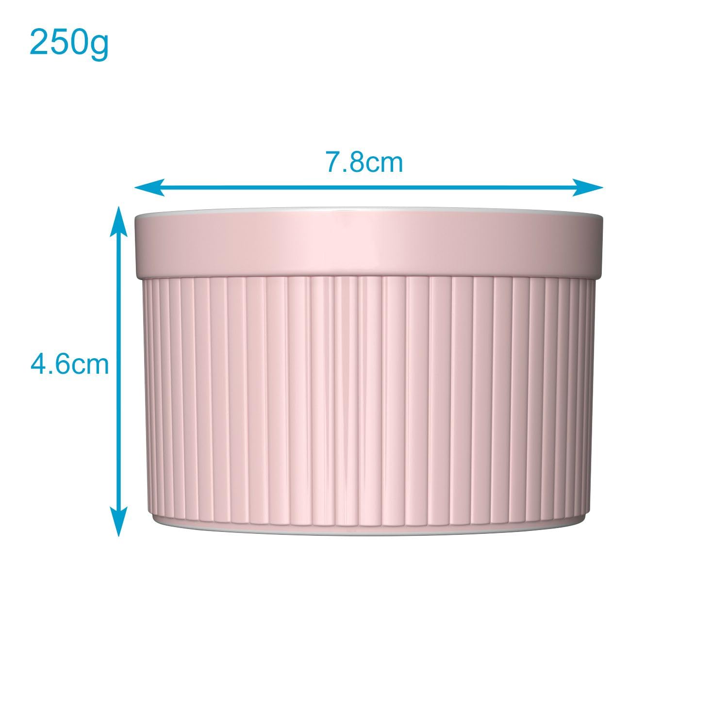 Intirilife Küche Souffléformen 6er Hell Pink Porzellan 7,8cm