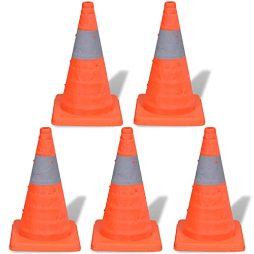 vidaXL Pylon Verkehrsleitkegel faltbar Orange 42 cm 5er Set