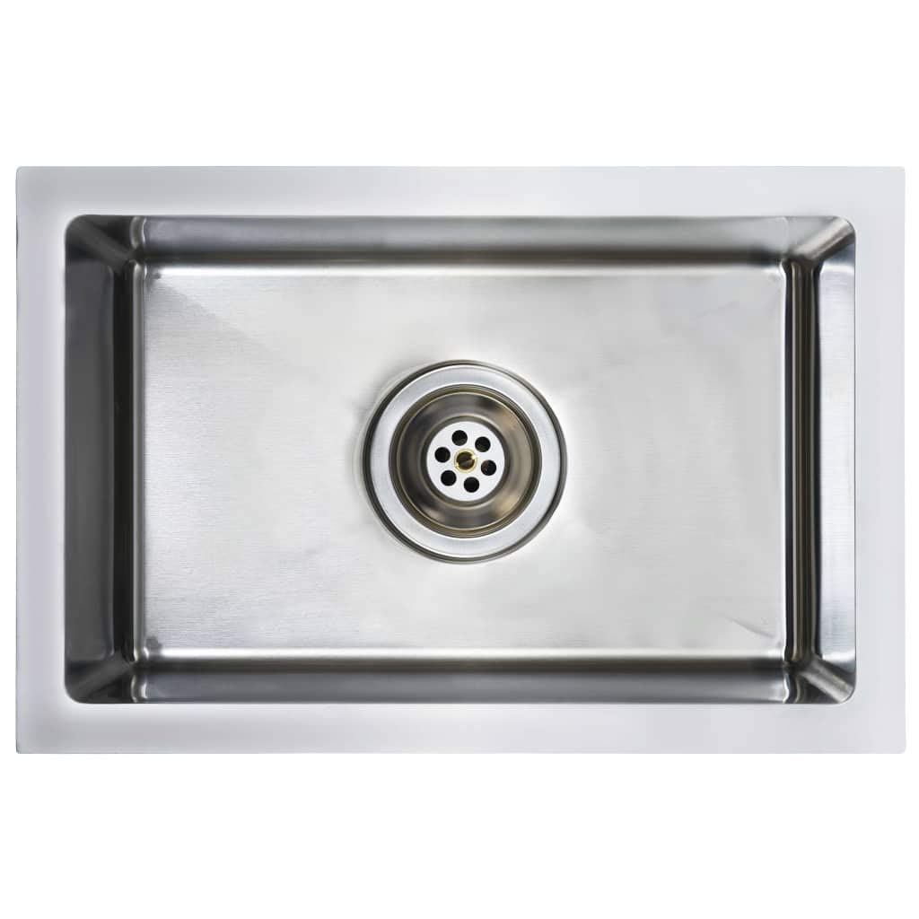 vidaXL Einbauspüle Edelstahl 44x29x20 cm Silber