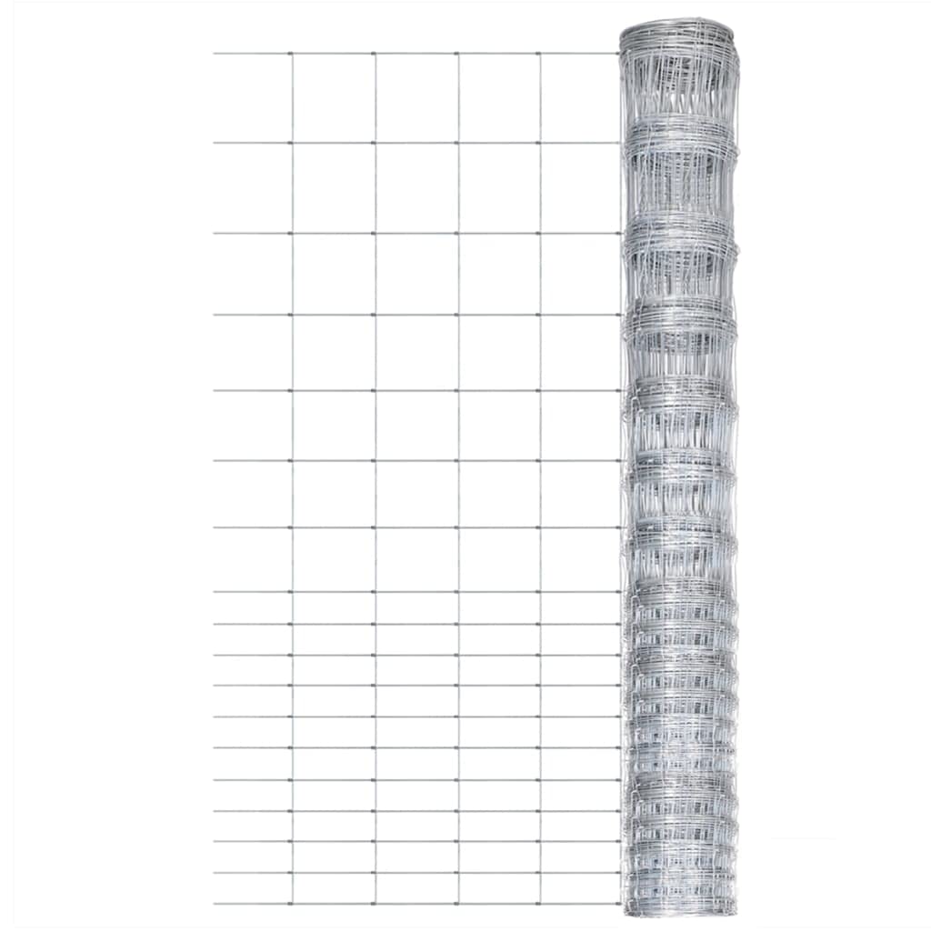 vidaXL Heim & Garten Gartenzaun 50x1,5m Silber Stahl verzinkt