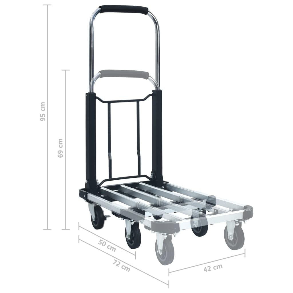 vidaXL Transportwagen klappbar Aluminium 150kg silbern