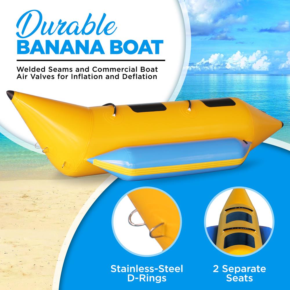 Serenelife Pool Set SLBBFL2 Bananenboot 2 Personen PVC