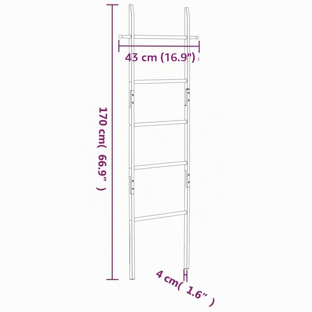 vidaXL Heim & Garten Handtuchleiter Nussbaum 170 cm