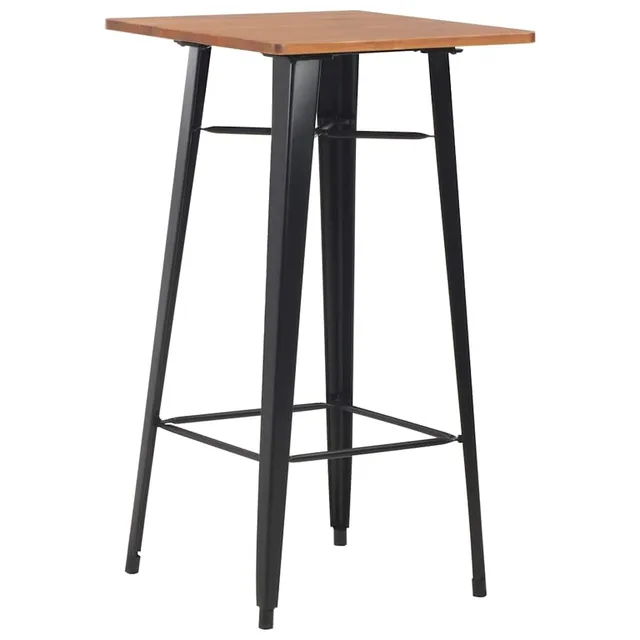 vidaXL Bartisch 60x60x108 cm Stehtisch Schwarz Kiefer Massivholz