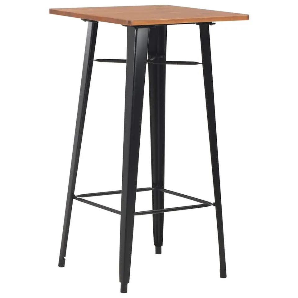vidaXL Bartisch 60x60x108 cm Stehtisch Schwarz Kiefer Massivholz