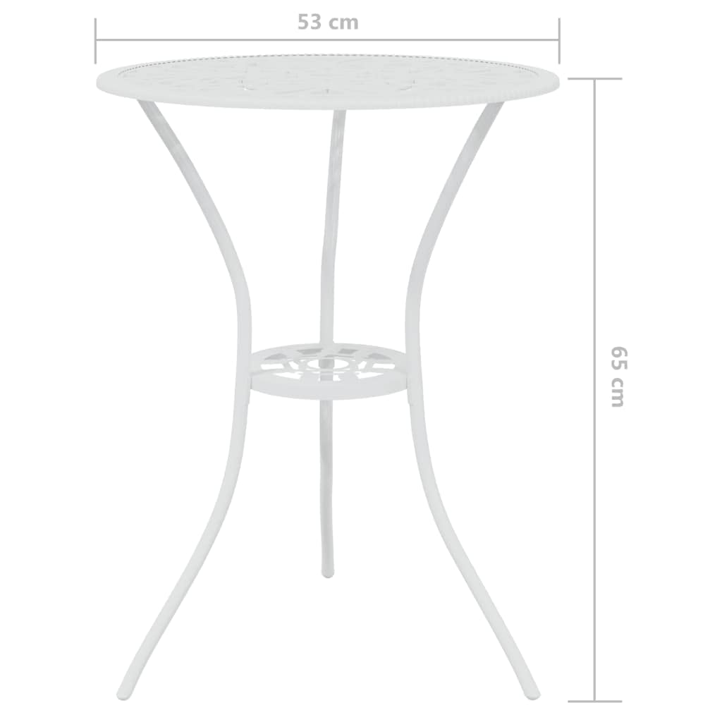 vidaXL Bistroset 3-TLG. Aluminiumguss Weiß Balkonset