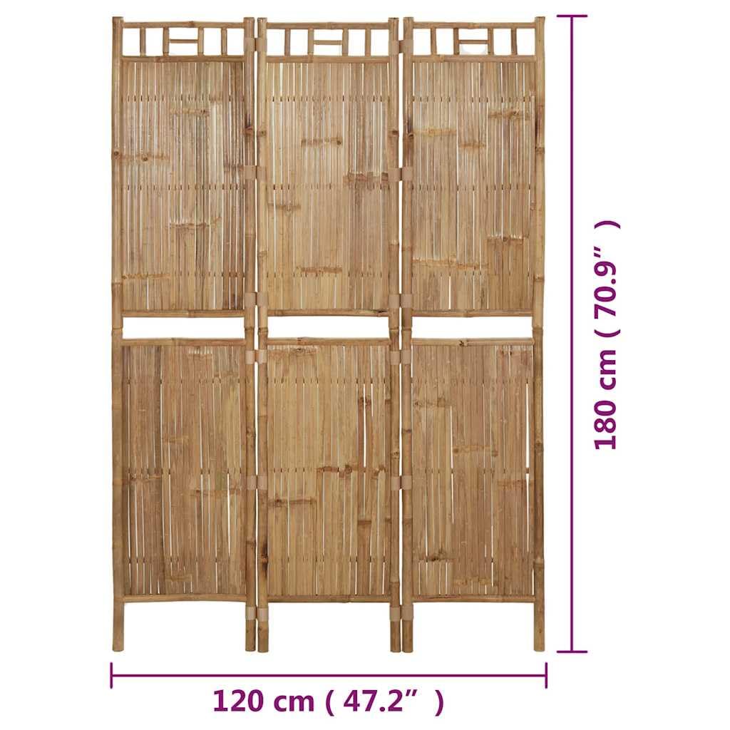 vidaXL Raumteiler 3-tlg 120x180 cm Paravent Bambus faltbar