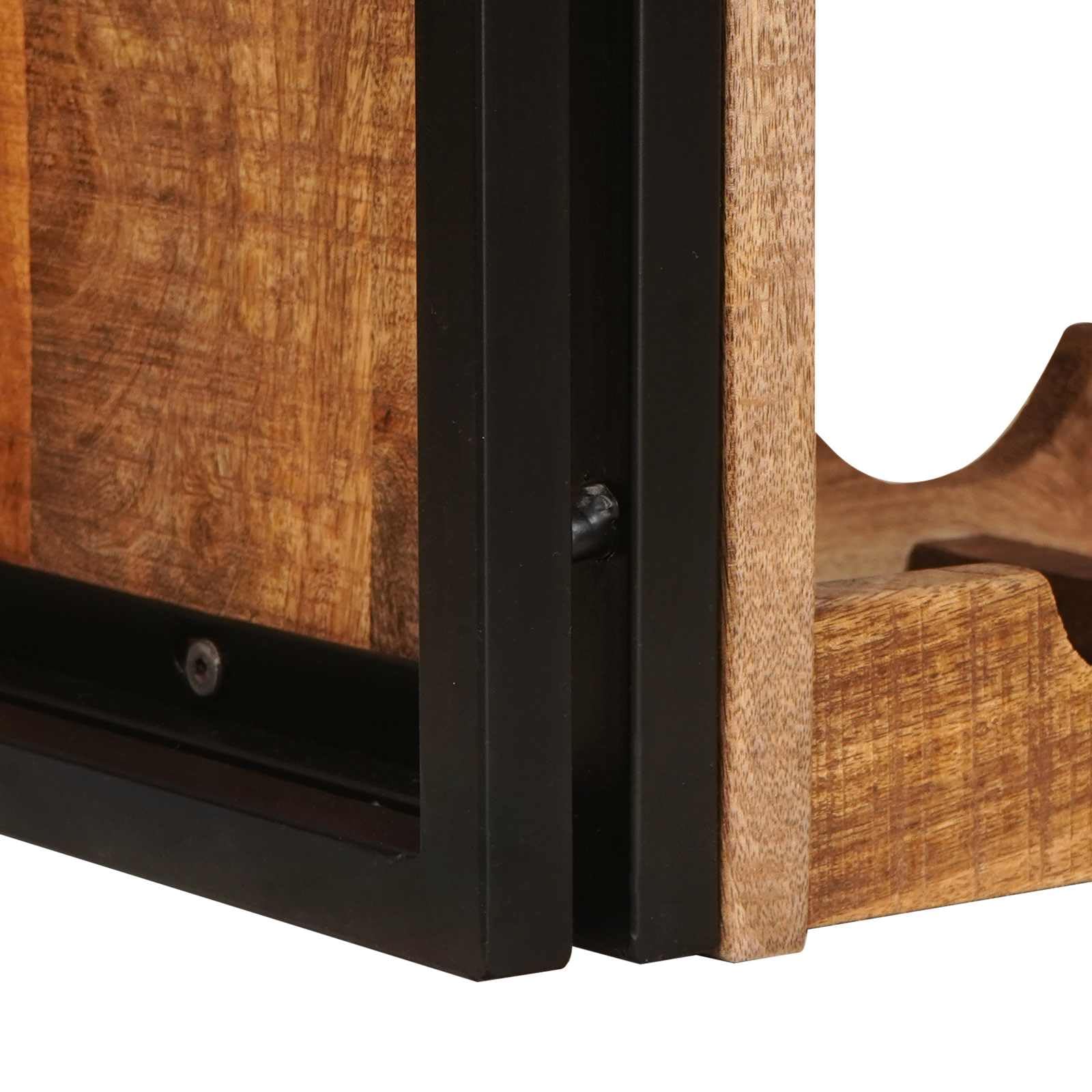 vidaXL Möbel Weinregal 60 cm Braun Raues Mangoholz
