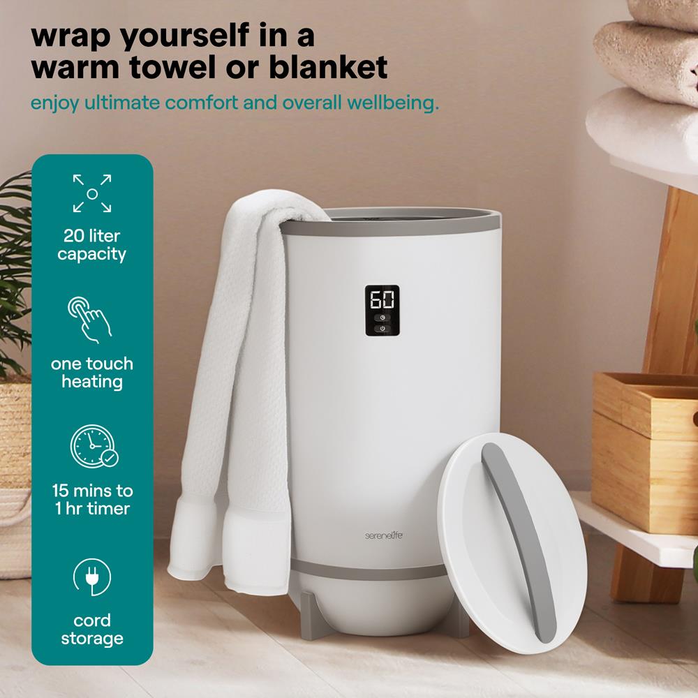 Serenelife Towel Warmers Handtuchwärmer Grau 20L Timer