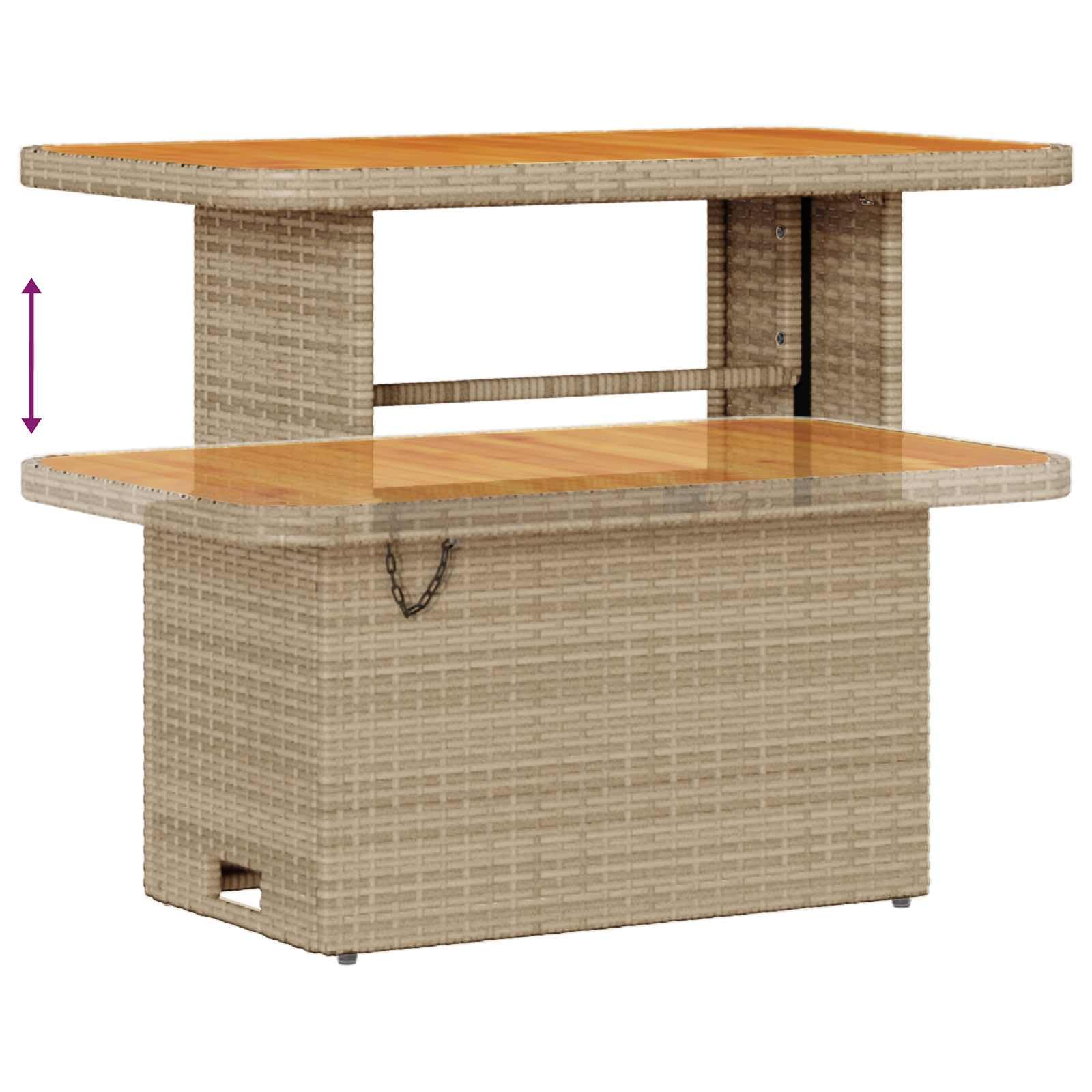 vidaXL Gartensofa-Set 8-tlg Beige Poly-Rattan 90 cm Tisch