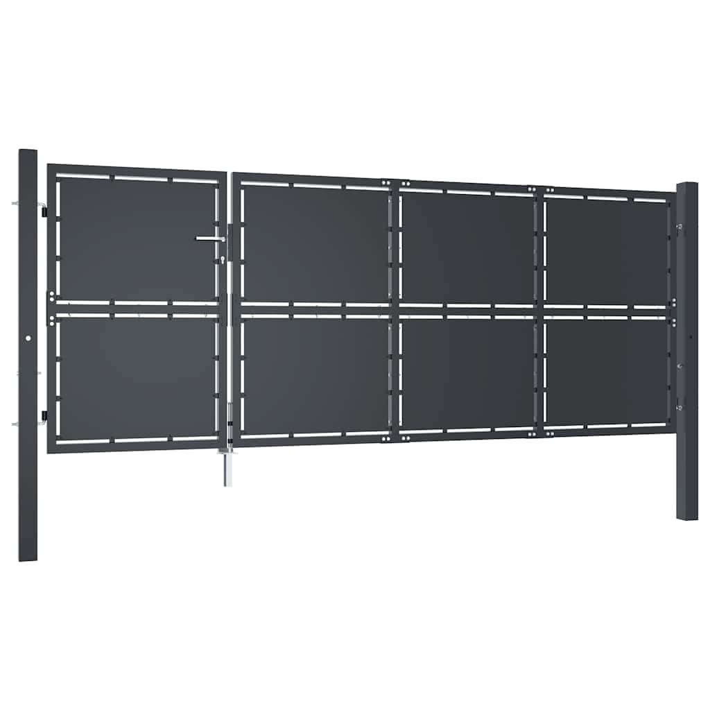 vidaXL Gartentor Stahl 100x100 cm Anthrazit mit Schloss