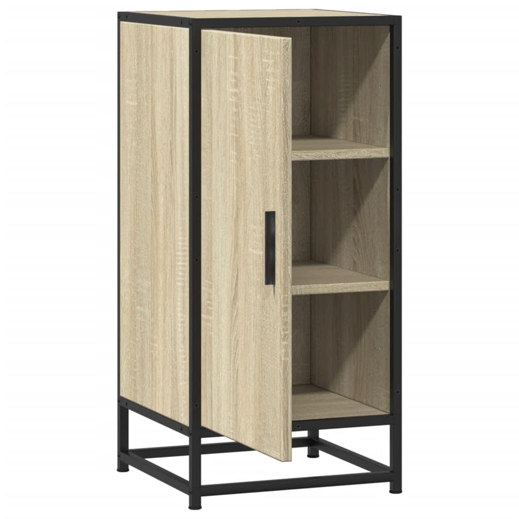vidaXL Sideboard Sonoma-Eiche 35,5x35x76 cm Metallgestell